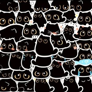 40pc Kawaii Black Cat Matte Vinyl Stickers